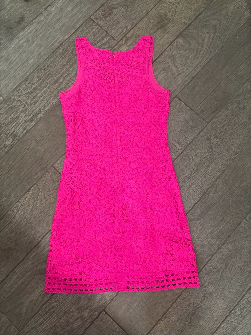 Lilly Pulitzer Astrid Shift Knit Crochet Dress Hot Pink - Picture 4 of 4